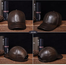 2025 Men's genuine leather baseball cap hat brand new style spring brand new style winter Russian warm one fur caps hats