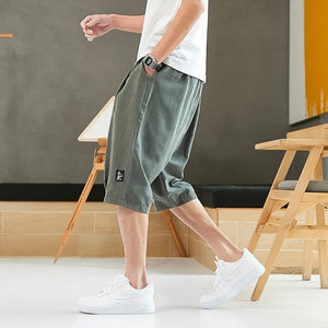 Plus Size Summer Harem Pants Men Short Joggers Chinese Style Calf-Length Casual Baggy Pants Male Capris Trousers 8XL