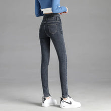 High-quality New Vintage High-waist Stretch Skinny Jeans, Women's Fashion Stretch Button Pencil Pants, Mom Casual Jeans Pants