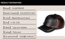 Genuine leather baseball cap in men brand new warm real cow leather caps hats