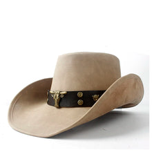 100% Leather Men Western Cowboy Hat For Gentleman Dad Jazz Sombrero Hombre Caps Size 58-59CM 36 Stlye