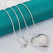 DOTEFFIL 925 Sterling Silver Heart Photo Frame Snake Chain Necklace