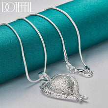 DOTEFFIL 925 Sterling Silver Heart Pendant Necklace 16-30 inch Snake Chain For Woman Wedding Engagement Party Charm Jewelry