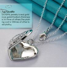 DOTEFFIL 925 Sterling Silver Heart Photo Frame Flower Necklace