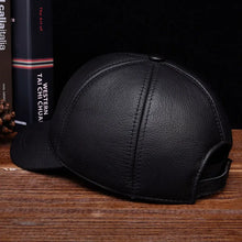 2025 Men's genuine leather baseball cap hat brand new style spring brand new style winter Russian warm one fur caps hats