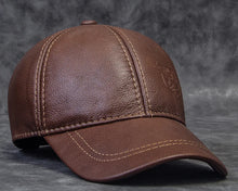 2025 Male Genuine Leather Cowhide 56-60CM Black/Brown Baseball Caps Eagle Print For Man Casual Street Gf Gorras Dad Hat