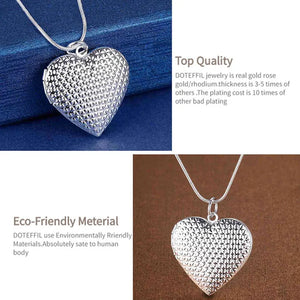 DOTEFFIL 925 Sterling Silver Heart Photo Frame Snake Chain Necklace