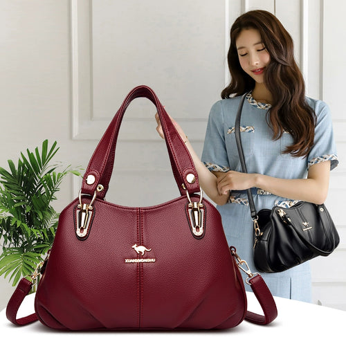 Famous Brand Authentic Handbag Women's 2024 New Arrival Large Capacity Mom Bag for the Middle-Aged Stylish Genuine Leather Shoulder Messenger Bag