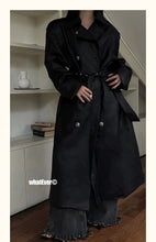 INSS Studio Fall and Winter Fancy Heavy Industry PU Leather Loose Tied Stylish Long Trench Coat