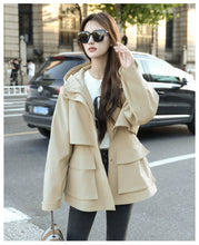 European Station Fashionable Popular Mid Length Long Length Trench Coat Parka 2024 New Arrival Casual Classy Fashionable Female High-End Coat