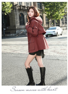 European Station Fashionable Popular Mid Length Long Length Trench Coat Parka 2024 New Arrival Casual Classy Fashionable Female High-End Coat