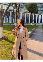 2024 Autumn Woman Long Trench Coat Khaki & Black Women's Windbreaker Coat