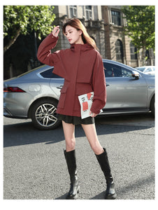 European Station Fashionable Popular Mid Length Long Length Trench Coat Parka 2024 New Arrival Casual Classy Fashionable Female High-End Coat