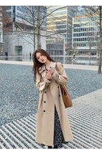 2024 Autumn Woman Long Trench Coat Khaki & Black Women's Windbreaker Coat