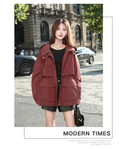 European Station Fashionable Popular Mid Length Long Length Trench Coat Parka 2024 New Arrival Casual Classy Fashionable Female High-End Coat