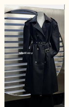 INSS Studio Fall and Winter Fancy Heavy Industry PU Leather Loose Tied Stylish Long Trench Coat