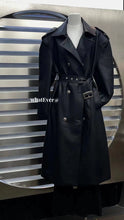 INSS Studio Fall and Winter Fancy Heavy Industry PU Leather Loose Tied Stylish Long Trench Coat