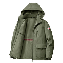 Big&Tall 8XL Men Outdoor Jacket Fleece Lined Thick Warm Winter Jacket Hiking Camping Windbreaker Plus Size Outwear Hooded Coat