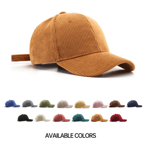 Men's Hats 2025 New Versatile Corduroy Autumn and Winter Baseball Caps for Teenagers, Couples, Students, Women's Peaked Caps for Hiking and Outdoor Sports
