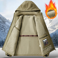 Big&Tall 8XL Men Outdoor Jacket Fleece Lined Thick Warm Winter Jacket Hiking Camping Windbreaker Plus Size Outwear Hooded Coat