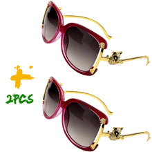 Sunglasses Women Oval Retro Alloy Frame Gold Fox Design