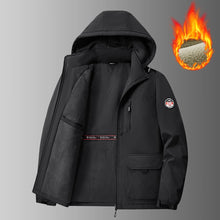 Big&Tall 8XL Men Outdoor Jacket Fleece Lined Thick Warm Winter Jacket Hiking Camping Windbreaker Plus Size Outwear Hooded Coat