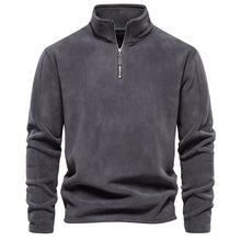 Autumn Winter New Warm Polo Shirts Men's Lamb Wool Sweatshirt Standing Neck Half Zip Long Sleeve Fashion Versatile Men Tees Tops