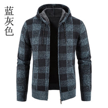 Men's New Plaid Jacket Hooded Sweater Autumn Winter Fleece Outwear Thick Warm Casual Clothing Cold Windbreaker Coat
