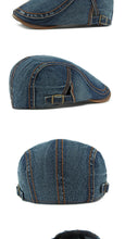 2025 Spring New Washed Denim Hat Men's Beret British Retro Cap Women's Casual Forward Hat