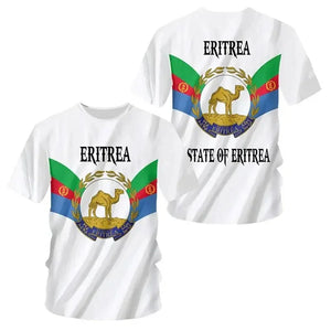 Africa Country Eritrea Flag 3D Print Lion Colorful Retro 3DPrint Men Women Summer Short Sleeves T-Shirts