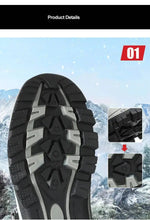 Men's Winter Boots With Fur Warm Snow Non-slip Men Work Casual Shoes Waterproof Leather Sneakers High Top Ankle Boots Plus Size