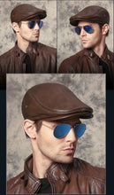 Winter Berets male warm Ear protection cap Men's outdoor leather hat
