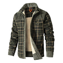 Men's Jackets Winter Windproof Warm Casual Bomber Coat Plaid Sherpa Lined Flannel Outdoor Classic Jacket Men US Size