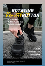 Big Size Men and Women Rotary Buckle Work Safety Shoes Men Air Soft Sole Lightweight Sneakers Protective Fashion Work Shoes