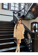 2025 Fall and Winter New Women Tops Coat Wool Blends Turn Down Collar Long Sleeve Double Breasted A Line Female Coats Clothing