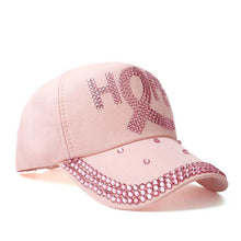 HOPE Believe Pink Ribbon Sparkly Denim Cap Breast Cancer Awareness Washed Dad Hats Rhinestone Bling Breast Cancer Survivor Gifts