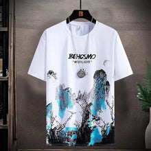 2025 Summer Thin casual Men set Manga Graffiti Tees T-shirt+shorts 2-piece Comfortable and breathable men Top Print Tshirts sets