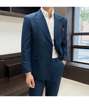 High-quality, fashionable, stylish, versatile and trendy wedding dress sets, dinner sets, men's slimming double-breasted suit se