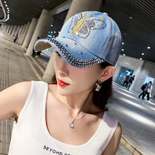 Denim Hat Baseball Cap Women Rhinestone Sports Cap Trendy Leisure Sunshade Outdoor New Korean Casual Cowboy Retro