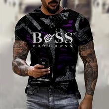 Men's round neck short sleeved T-shirt, 3D printed large casual sweater, fashionable trend, summer