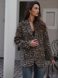 2024 Fall / Autumn Winter New Women Fashion Basic Leopard Jacket Basic Blazer