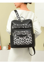 Soft Leopard Interior Compartment Fashion Backpacks Sewing Thread Large Capacity High Quality Bags for Women Pu Women's Handbags
