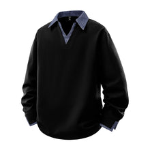 Big&Tall Men Sweatshirt Youth Fashion Plus Size Pullover V Neck Polo Sweatshirts Autumn Winter Loose High Streetwear 6XL 7XL 8XL