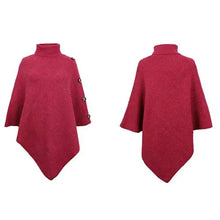 Fashion Winter Women Turtleneck Irregular Loose Pullover Shawl Cape Sweater Solid Color Autumn Knitted Long Tops Casual Clothing
