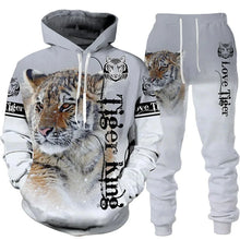 Tracksuit Men Animal 3D Tiger Printed Hoodie + Pants Suit 2 Pcs Sportwear Mens Tracksuit Set Men's Clothing designer clothes men