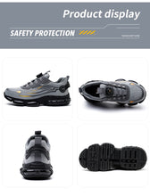 Big Size Men and Women Rotary Buckle Work Safety Shoes Men Air Soft Sole Lightweight Sneakers Protective Fashion Work Shoes