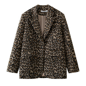 2024 Fall / Autumn Winter New Women Fashion Basic Leopard Jacket Basic Blazer