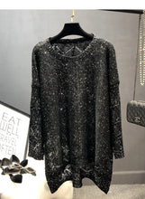 Winter Top Fall Sweaters for  Loose Sequins Glittering Knitted Dress Purple Sweater