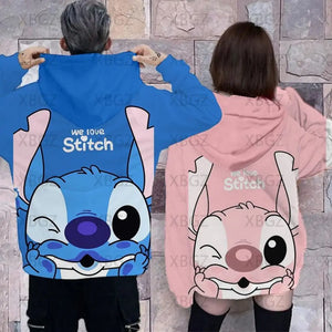 Disney Stitch Sweatshirt Woman/ Men's Sweatshirts Fashion Y2k  Couple Hoodies 3D Print