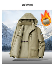 Big&Tall 8XL Men Outdoor Jacket Fleece Lined Thick Warm Winter Jacket Hiking Camping Windbreaker Plus Size Outwear Hooded Coat